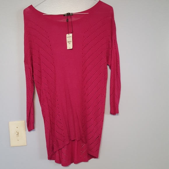NEW Express pink eyelet top - Picture 1 of 5